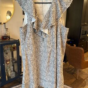 Pilcro Animal Print Ruffle Mini Dress